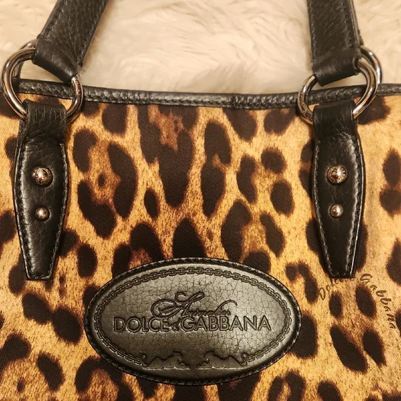 Dolce & Gabbana Black and Brown Leopard Print Tote - Picture 2 of 9